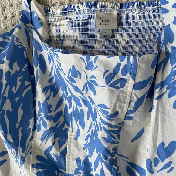 Blue and White Floral Dress - Picture 2 of 4